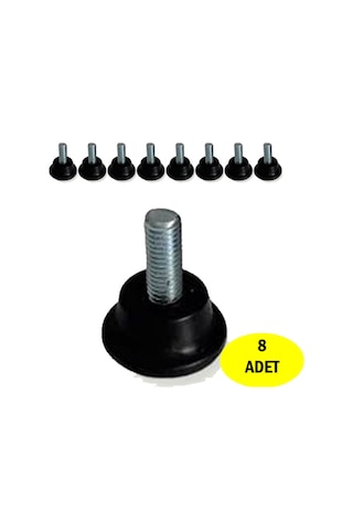 Siyah 8 Adet Masa Sandalye Dolap Sehpa Ayarlanabilir Yükseltme Ayağı Bingo Ayak Metrik 8 Rotil