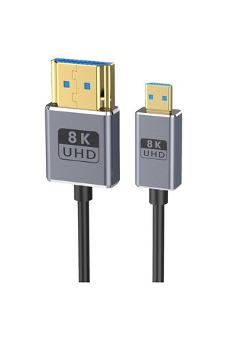 1.2m Koaksiyel Mikro Hdmı - Hdmı 8k Uhd 48gbps Video Bağlantı Kablosu, Stil: Düz Kafa