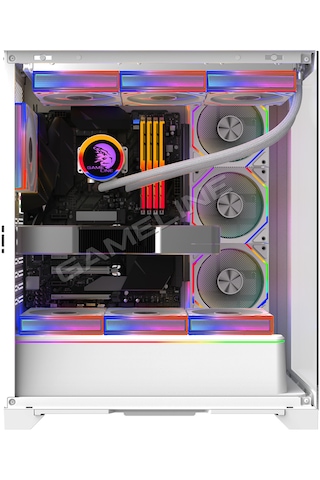 Gameline Artıst 7x Argb Kumandalı Fan Usb 3.0 E-atx Gaming Bilgisayar Kasası Beyaz