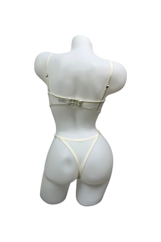 Beyaz Balenli Dantelli Sütyen Takımı - 11-1001 Beyaz