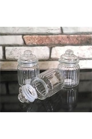 3'lü Cam Baharatlık Vakumlu Kapaklı 3x250 Ml