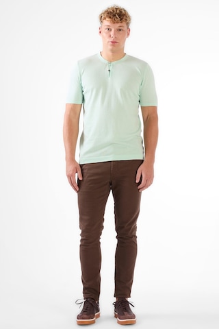 Dufy Su Yeşili Erkek Slim Fit Düz Düğmeli O Yaka Triko Su Yeşili