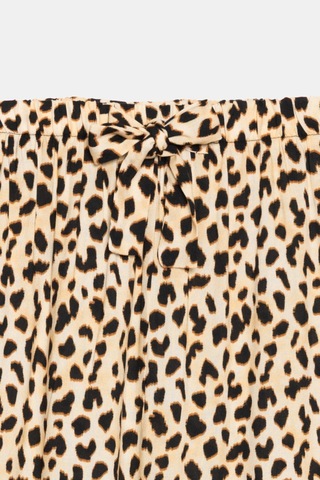 Saade Sââde Kadın Desenli Beli Lastikli Bağlamalı Bol Paça Dokuma Pantolon - Viskon Leopar