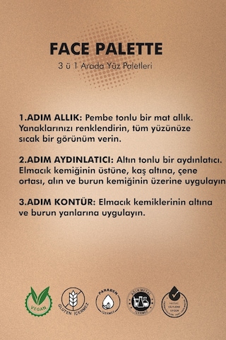 Farmasi Yüz Paleti 3'lü Pembe 13 G
