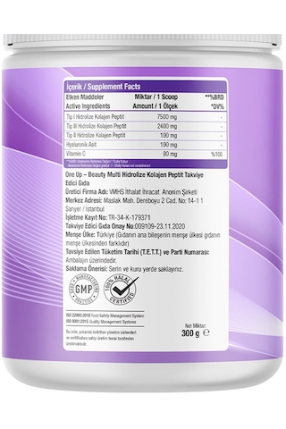 One Up Multi Collagen Aromasız 300 G
