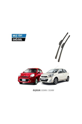 Nissan Micra 2017-2018 2'li Ön Cam Sileceği Sağ Sol Silecek Takımı Muz Silecek