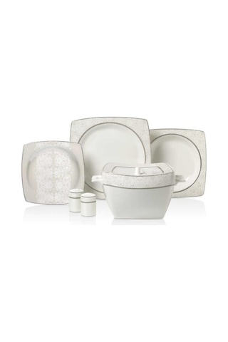 Korkmaz 60 Parça Bone Selection Kare Yemek Takımı A8437