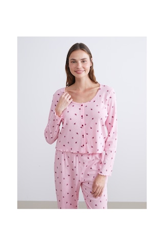 Lcw Dream Pembe Petite U Yaka Çiçekli Kadın Pijama Takımı