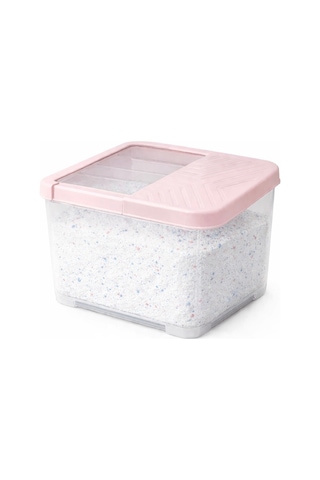 Büyük Boy Kapaklı Çok Amaçlı Saklama Kabı,16 Lt,erzak,deterjan,oyuncak Organizer,28x34x23 Cm Pembe