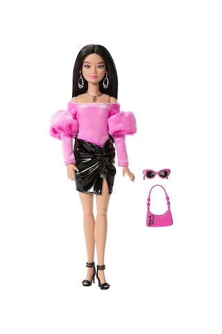 Jjn76 Barbie Deluxe Style - Siyah Metalik Elbise