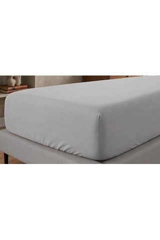 Tek Kişilik Düz Penye %100 Pamuklu Lastikli Çarşaf 100x200 Cm - Newsheet Gri
