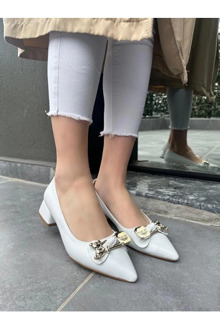 Jies Beyaz Topuklu Ayakkabı Beyaz