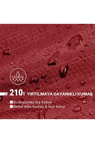 Kingcamp Freespace 250 Relax -8 C Geniş Uyku Tulumu Wine Sol F. Kırmızı