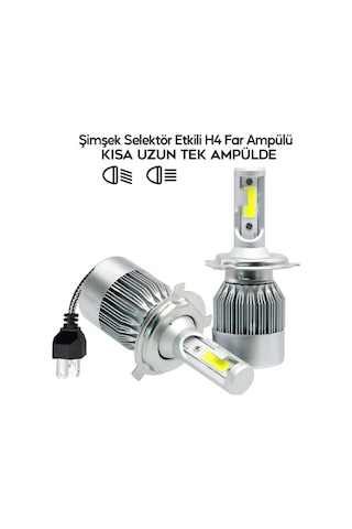 Xenon H4 Led Araba Far Ampül Xenon Led Uzun Kısa Şimşek Etkili