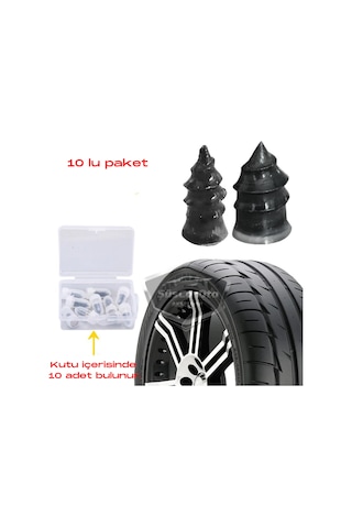 ŞüsCarOto Motosiklet Araba Oto Lastik Tamir Kiti 10 Parça Kauçuk Vida Seti Kolay Vida Lastik Yaması (00)