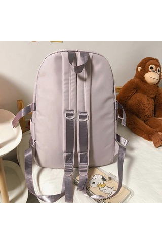 Büyük Kapasiteli Okul Çantası Aksesuarları Sırt Çantası Öğrenci Malzemeleri Taşınabilir Japon Polyester Naylon Mor Dizüstü Bilgisayar Kitap Diğer