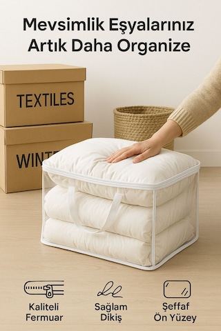 Pratik Saklama Hurcu 40x48x15cm - Katlanabilir, Fermuarlı, Yatak Altı & Dolap İçi Hurç Diğer Pratik Saklama Hurcu 40x48x15cm - Katlanabilir, Fermuarlı, Yatak Altı & Dolap İçi Hurç Diğer
