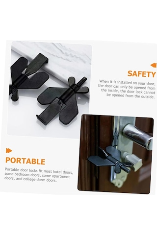 Xiyyadms 304 Çelik Taşınabilir Otel Ev Güvenlik Kapı Engeli - Evde Otelde Kullanıma Uygun, Basit Kurulum, Anti-çalma Alarmlı Siyah Kapı Blokaj Aleti Çok Renkli