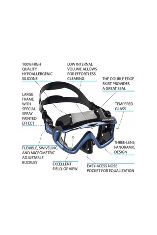 Cressi Liberty Trısıde Black/Blue Dalış Ve Yüzme Maskesi