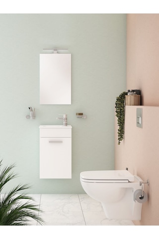 Vitra Mia 75022 Banyo Dolabı Seti Kapaklı 40 Cm Parlak Beyaz Çok Renkli