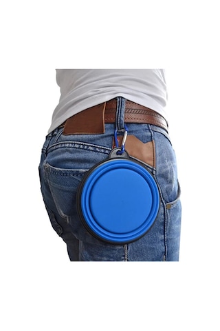 Katlanabilir Silikon Köpek Mama ve Su Kabı 350 ML Çok Renkli