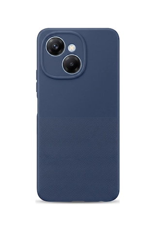 Tecno Spark 40c / Pop 10 Pro Uyumlu Kamera Korumalı Silikon Telefon Kılıfı Darbe Emici İçi Kadife Tırtıklı Kaymaz Yüzeyli Yumuşak Kılıf-54287 Lacivert