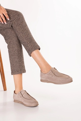 Gondol Kadın Hakiki Deri Moccasin Golf Model Kadın Ayakkabı Hl.33401 Vizon Süet