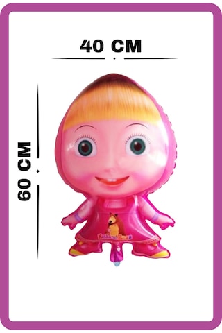 Folyo Karakter Balon Masha Büyük Boy 60 40 Cm Helyum Uyumlu Mor