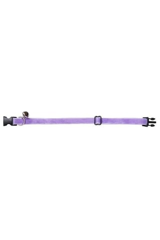 Kadife Zilli Ayarlanabilir Kedi Boyun Tasması 22-30 Cm Lila-18506