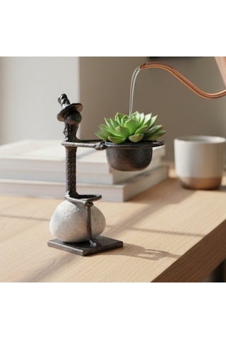 Dekoratif Metal Figür Sukulent Saksı Tutucu SPH009