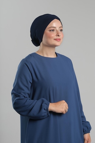 Hürrem Bone Lacivert Pratik Hazır Geçmeli Fiyonklu Bone Sandy Çift Taraflı Çapraz 3007b 02 Lacivert