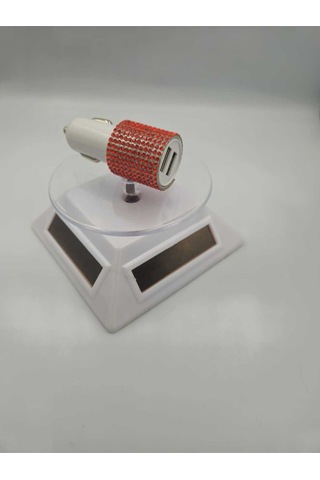 Kırmızı Taşlı Araç Çakmaklık Şarj Çift Çıkışlı A Kalite