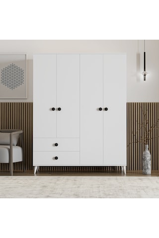 Opal 4 Kapaklı 2 Çekmeceli Gardırop