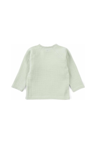 Kruvaze Yaka Müslin Bebek Ceketi Yeşil Organik Pamuk Yeşil