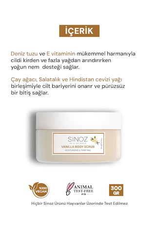Sinoz Vanilya Arındırıcı Ve Nemlendirici Vücut Peelingi 300 G