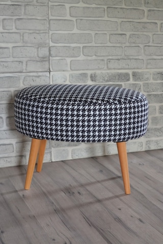 Valente Oval Puf Kazayağı Desenli Kazayağı