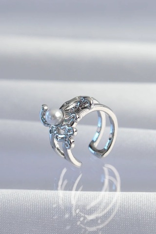 Pirinç Gümüş Renk İncili Ahtapot Earcuff Küpe Eb-53-vice/ 1395 3094 Çok Renkli