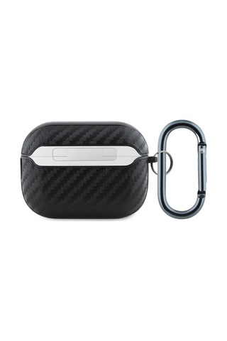 Airpods Uyumlu Pro 2 Kılıf Redbull Lisanslı Pu Karbon Fiber Tasarımlı Askı Aparatlı Kapak Siyah