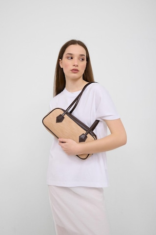 Shule Bags Boheme Hasır Baget Çanta Bej Bej