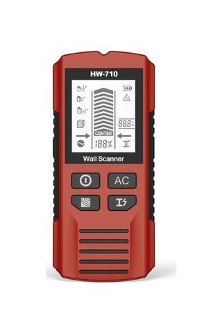 Honeybeeshop El Tipi Duvar Dedektörü Kırmızı Saplama Sütun Braketi Metre Dijital Dedektör Ahşap Tarayıcı