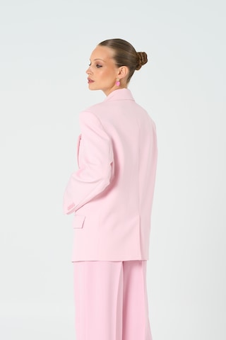 Thalure Kadın Pembe Oversize Kruvaze Blazer