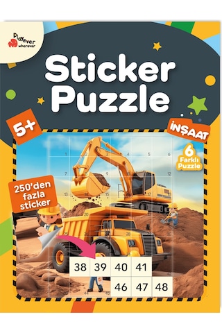 Playever Sticker Puzzle - İnşaat, Çıkartmalı Yapboz Etkinlik Kitabı