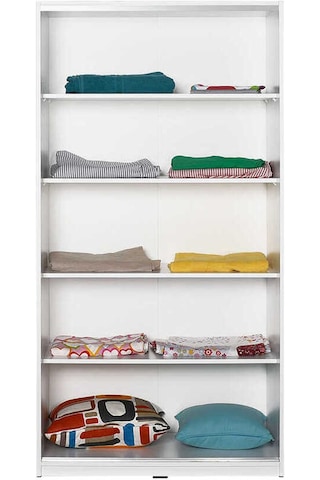 5 Raflı Sürgülü Gardırop - Beyaz