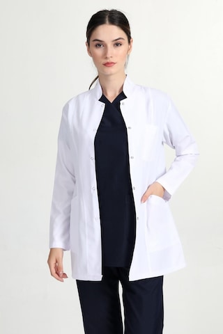 Başak Önlük Ceket Boy Kadın Hakim Yaka Doktor Hemşire Öğretmen Önlüğü Yşn1402 Beyaz