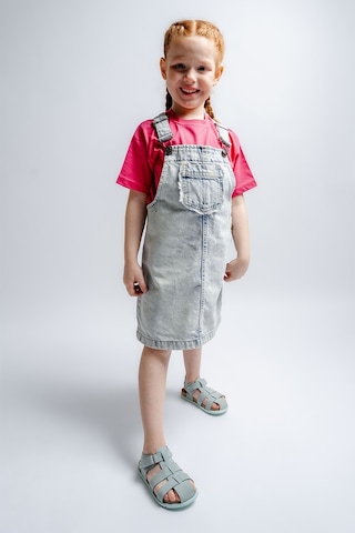 Mnpc Unisex Çocuk Su Yeşili Hakiki Deri Mantar Tabanlı Günlük Çocuk Sandalet 25y3s10048438 Su Yeşili