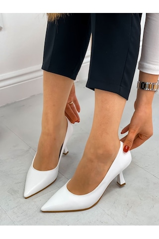 Ervanın Butiği Beyaz Cilt (Freda) Kadın Stiletto