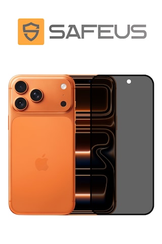 Safeus Tam Kaplayan Hayalet Parmak İzi Bırakmayan Safir Ekran Koruyucu Cam, Apple Uyumlu iPhone 17 Pro İle