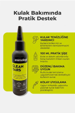 Animology Clean Ears Köpekler İçin Kulak Kiri Temizleyici Bakım Losyonu 100 Ml