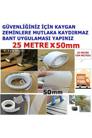 Şeffaf Transparan Zemin Kaydırmaz Duş,Havuz Kaydırmaz Bant 25mmX5MT