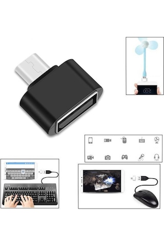 Wozlo Micro USB to USB OTG Çevirici Dönüştürcü Siyah